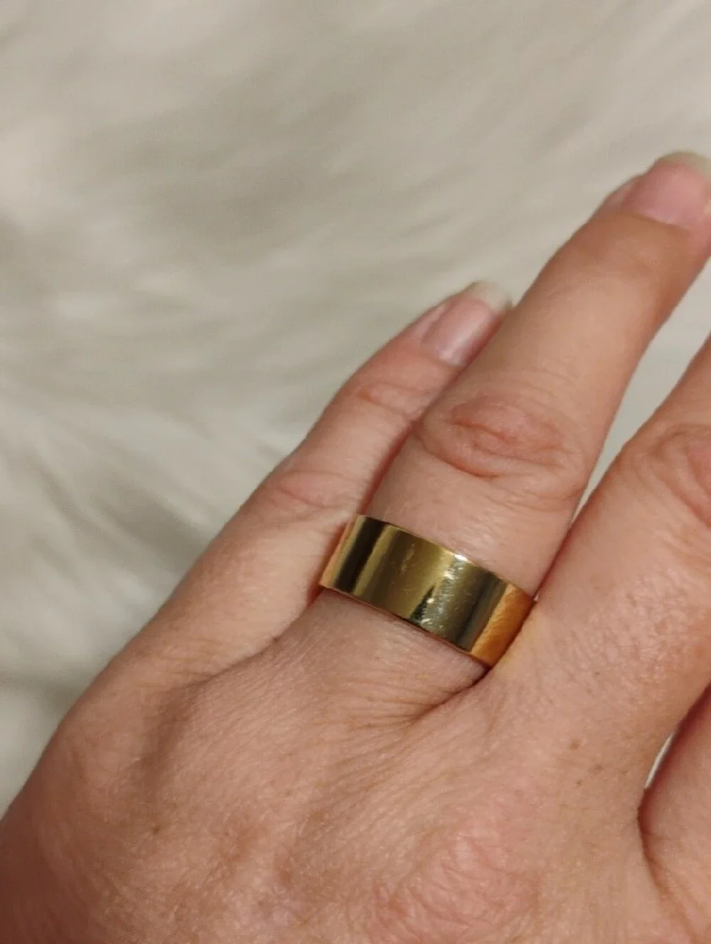 14kt Gold Filled Cigar Band Polished Gold Wide Band Ring Sz.8